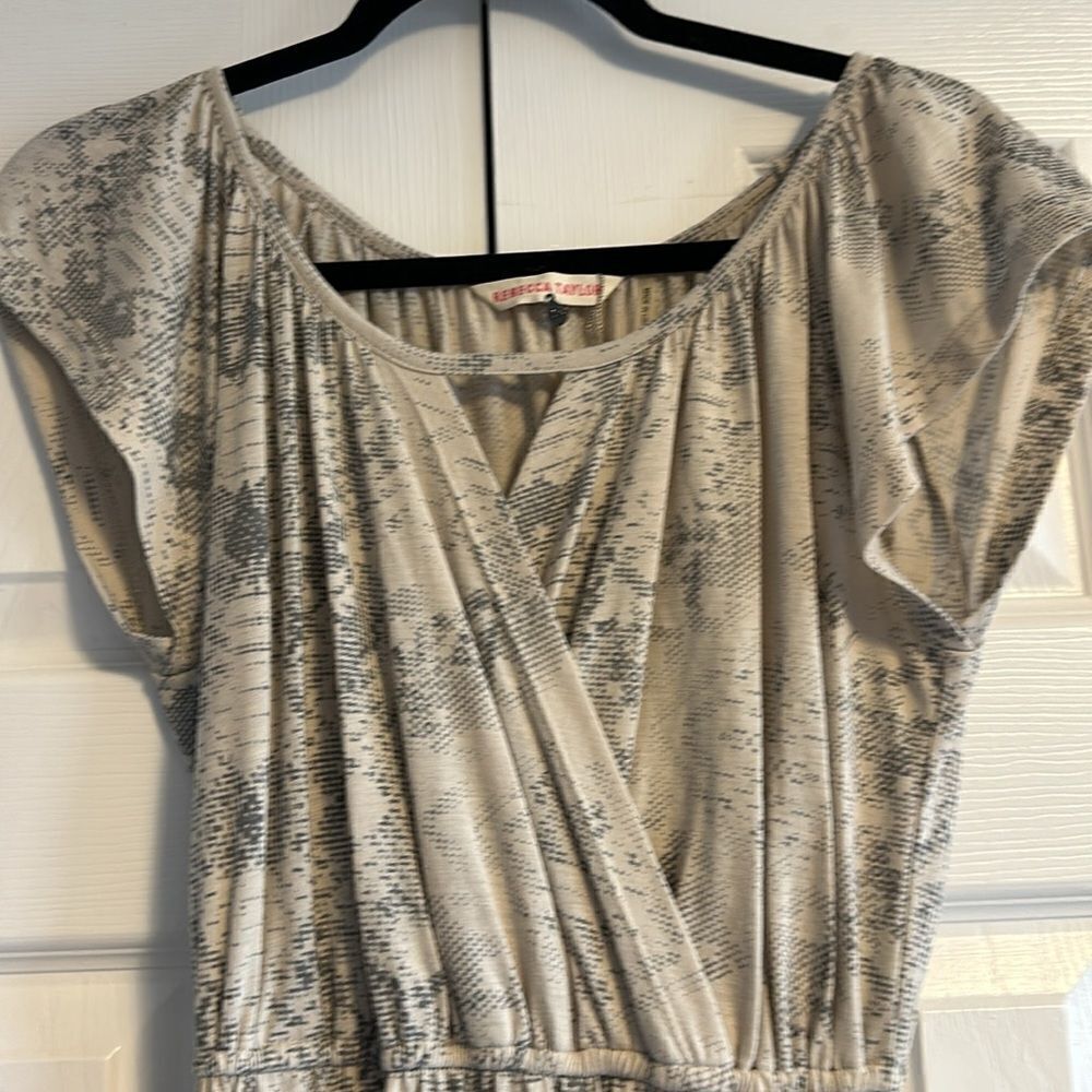 REBECCA TAYLOR Animal Print Short Sleeve T-Shirt Material Maxi Dress Size XS - Picture 3 of 8